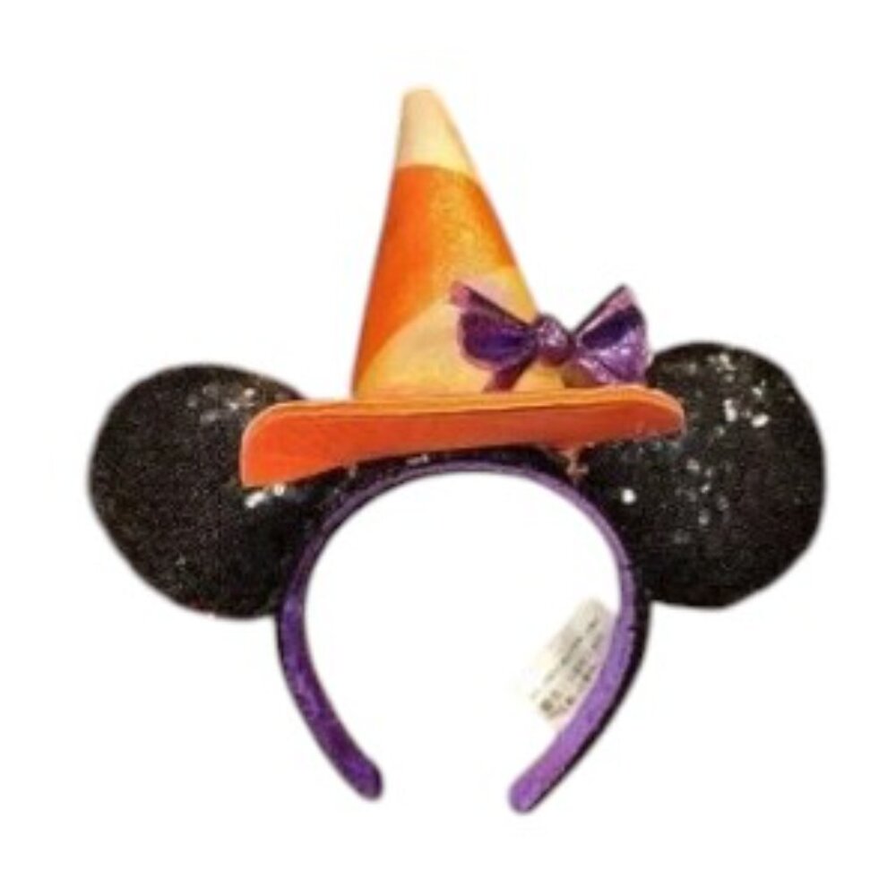 Disney Parks Candy Corn Ears Headband with Witch Hat - Picture 2 of 2